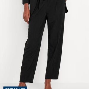 Old Navy High Waisted Black Pants Size M petite new, comfort waistband, bow tie